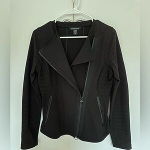Athleta Black Ribbed Zip Jacket